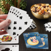 Kitten zittend op de maan pokerkaarten (Insitu)
