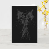 Kittenliefhebber Abstracte Krabbel Kunst Cute Kat Kaart (Gele Bloem)