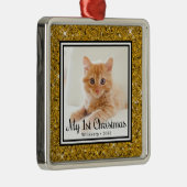 Kittens 1e kerstfoto metalen ornament (Rechts)