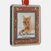 Kitten's 1e kerstfoto metalen ornament (Rechts)