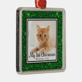 Kitten's 1e kerstfoto metalen ornament (Rechts)