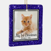 Kittens 1e Kerstmis 2 Foto Keramisch Ornament (Rechts)