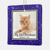 Kittens 1e Kerstmis 2 Foto Keramisch Ornament (Links)
