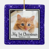 Kittens 1e Kerstmis 2 Foto Keramisch Ornament (Achterkant)