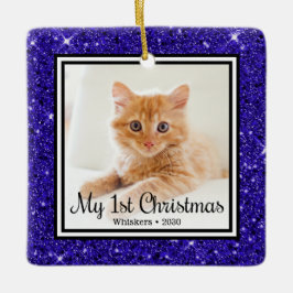 Kittens 1e Kerstmis 2 Foto Keramisch Ornament