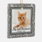 Kittens 1e Kerstmis 2 Foto Keramisch Ornament (Rechts)
