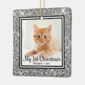 Kittens 1e Kerstmis 2 Foto Keramisch Ornament (Links)