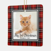 Kittens 1e Kerstmis 2 Foto Keramisch Ornament (Links)