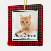 Kittens 1e Kerstmis 2 Foto Keramisch Ornament (Links)
