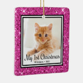 Kittens 1e Kerstmis 2 Foto Keramisch Ornament (Rechts)