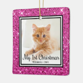 Kittens 1e Kerstmis 2 Foto Keramisch Ornament (Links)