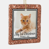 Kittens 1e Kerstmis 2 Foto Keramisch Ornament (Rechts)