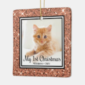 Kittens 1e Kerstmis 2 Foto Keramisch Ornament (Links)