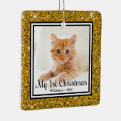 Kittens 1e Kerstmis 2 Foto Keramisch Ornament (Rechts)