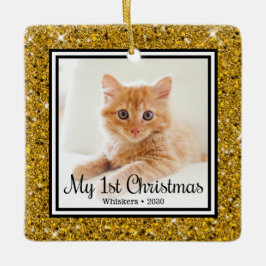 Kittens 1e Kerstmis 2 Foto Keramisch Ornament