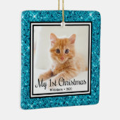 Kittens 1e Kerstmis 2 Foto Keramisch Ornament (Rechts)