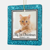 Kittens 1e Kerstmis 2 Foto Keramisch Ornament (Links)