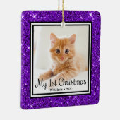 Kittens 1e Kerstmis 2 Foto Keramisch Ornament (Rechts)