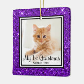 Kittens 1e Kerstmis 2 Foto Keramisch Ornament (Links)