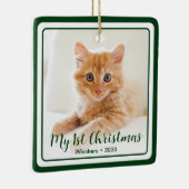Kittens 1e Kerstmis 2 Foto Keramisch Ornament (Rechts)