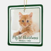 Kittens 1e Kerstmis 2 Foto Keramisch Ornament (Links)