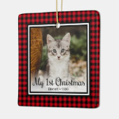 Kittens 1e Kerstmis Keramisch Ornament (Links)