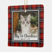 Kittens 1e Kerstmis Keramisch Ornament (Links)