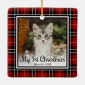 Kittens 1e Kerstmis Keramisch Ornament (Achterkant)