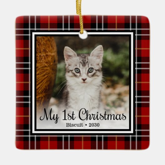 Kittens 1e Kerstmis Keramisch Ornament (Voorkant)
