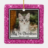 Kittens 1e Kerstmis Keramisch Ornament (Achterkant)