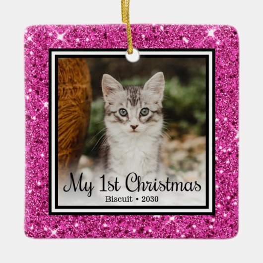 Kittens 1e Kerstmis Keramisch Ornament (Voorkant)