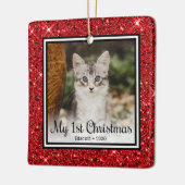 Kittens 1e Kerstmis Keramisch Ornament (Links)