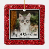 Kittens 1e Kerstmis Keramisch Ornament (Achterkant)