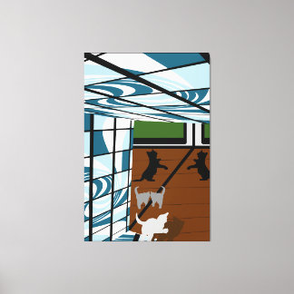 Kittens aan het Spelen Canvas Afdruk