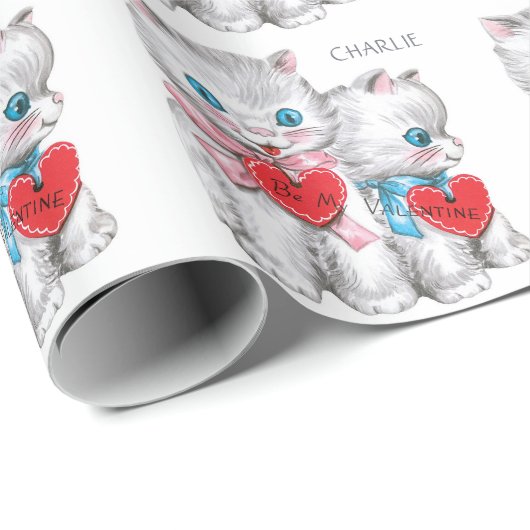  Kittens aangepaste naam wrapping papier (Rol Hoek)