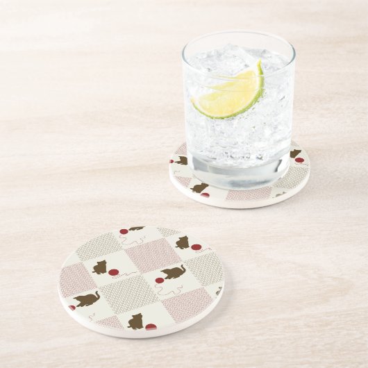 Kittens Achtergronden Zandsteen Onderzetter (Zijkant)