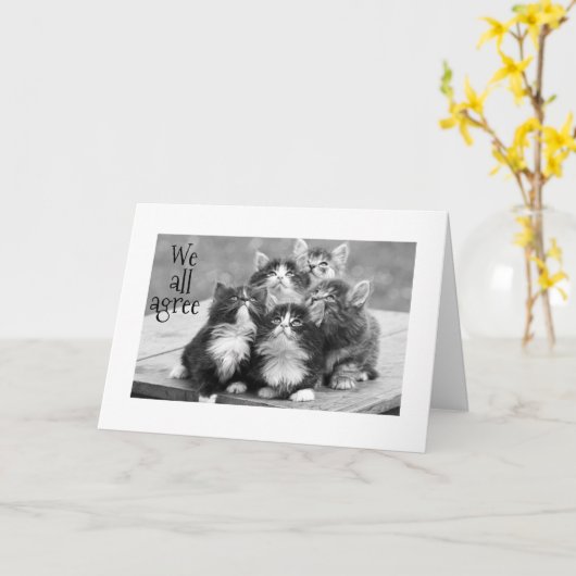 KITTENS AKKOORD U MOET EEN HAPPY BIRTHDAY HEBBEN KAART (Gele Bloem)