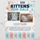 Kittens and Cats For Sale Tear Offs Flyer Template (Voorkant)