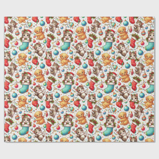 Kittens and Puppies for Christmas Cadeaupapier
