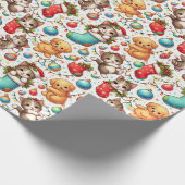 Kittens and Puppies for Christmas Cadeaupapier (Hoek)