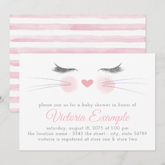 Kittens Baby Shower Kaart (Voorkant / Achterkant)