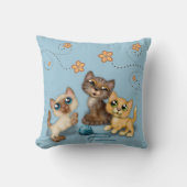 Kittens bij Play Blue Kussen (Voorkant)