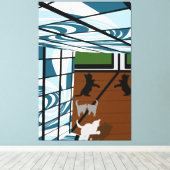 Kittens bij Play Canvas Afdruk (Insitu (Houten vloer))