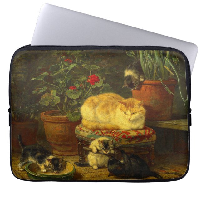 Kittens bij Play Laptop Sleeve (Voorkant)