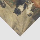 Kittens bij Spel door Henriette Ronner-Knip Tissuepapier (Detail)