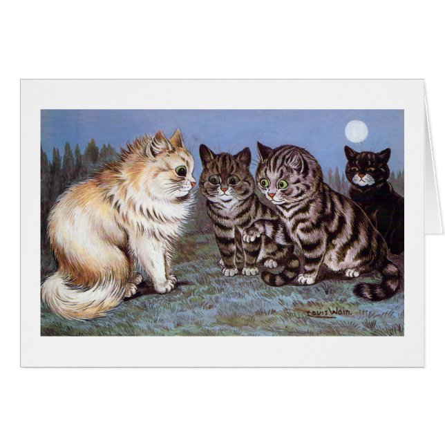 Kittens-bijeenkomst in Moonlight, Louis Wain (Voorkant Horizontaal)