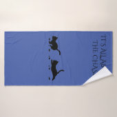 Kittens blauw badhanddoek. badhanddoek (Badhanddoek)