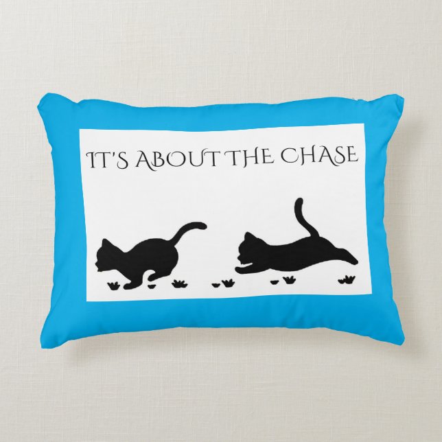 Kittens blue throw pillow. accent kussen (Voorkant)