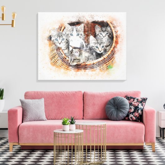 Kittens Canvas Afdruk (Insitu (Woonkamer))