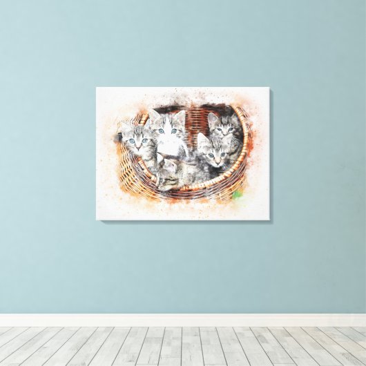 Kittens Canvas Afdruk (Insitu (Houten vloer))